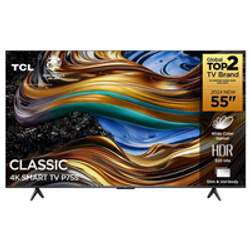 Smart TV 55” Ultra HD 4K TCL 55P755 LED com Google TV, Dolby Vision e Atmos, HDR10+, Wi-Fi, Bluetooth, Google Assistente e Design sem Bordas