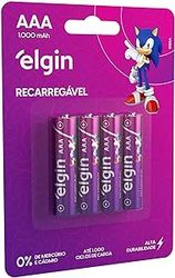 Pilha recarregável AAA 1000mAh Elgin