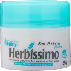 Herbissimo Desodorante em Creme Antiperspirante Neutro, 55 Gramas