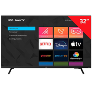 smart-tv-32-aoc-hd-32s513578g-roku-tv-dolby-digital-comando-de-voz-60-hz-processador-quad-core - Imagem