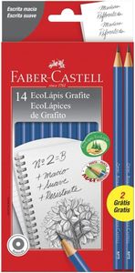 lapis-preto-redondo-no2hb-faber-castell-ecolapis-pm1210az122-14-unidades - Imagem