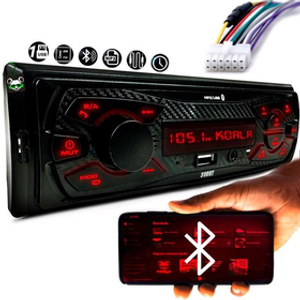 radio-som-automotivo-mp3-bluetooth-usb-display-led-vermelho-s100-svart-tech-one - Imagem