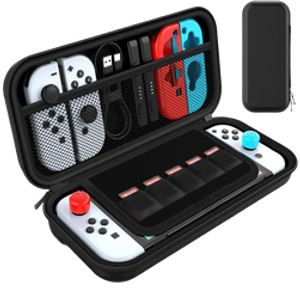 case-para-nintendo-switch-oled-capa-protetora-para-nintendo-switch-oled-com-6-compartimentos-bolsa-perfeita-para-viagens-estojo-bag-de-protecao-e-acessorios-para-nintendo-switch-oled-4leader - Imagem