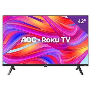 smart-tv-42-aoc-full-hd-dled-42s504578g-com-processador-quad-core-sistema-operacional-roku-hdmi-e-usb - Imagem